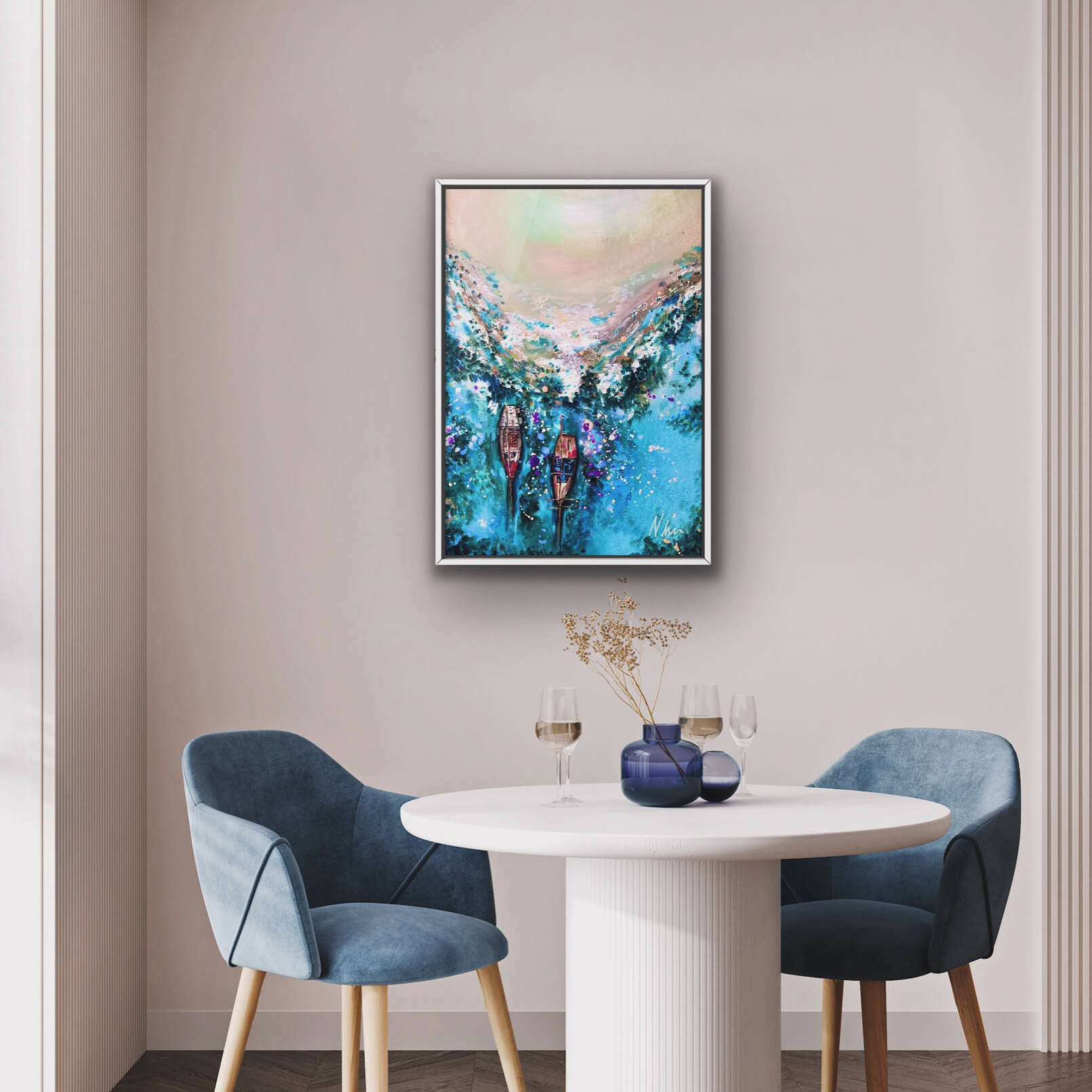 The Legacy Of The Ocean II - Fishing Boats On The Antiguan Shore - 80x60cm - Interior