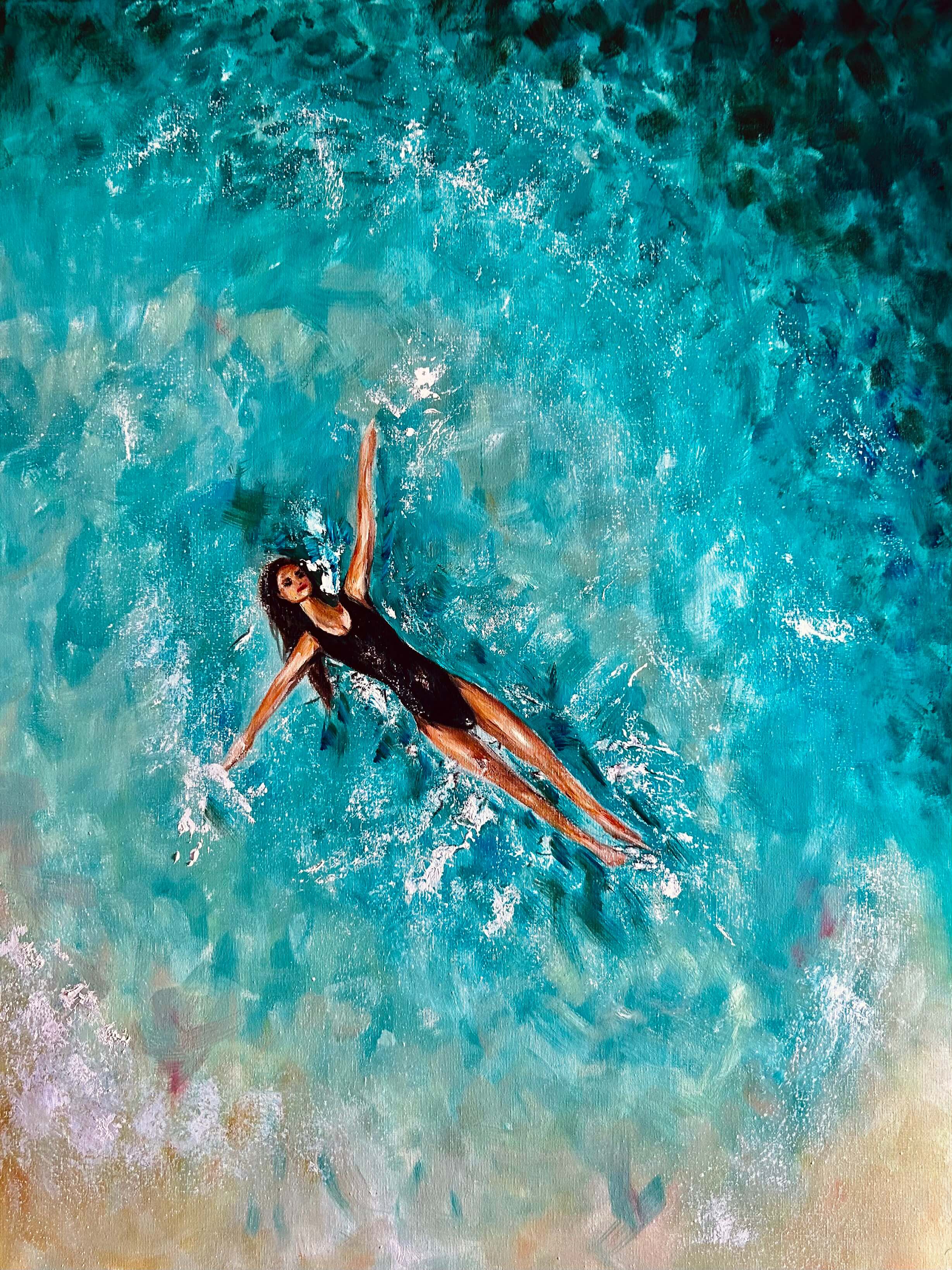 Making Waves VII - Frolicking Free - 80x60cm