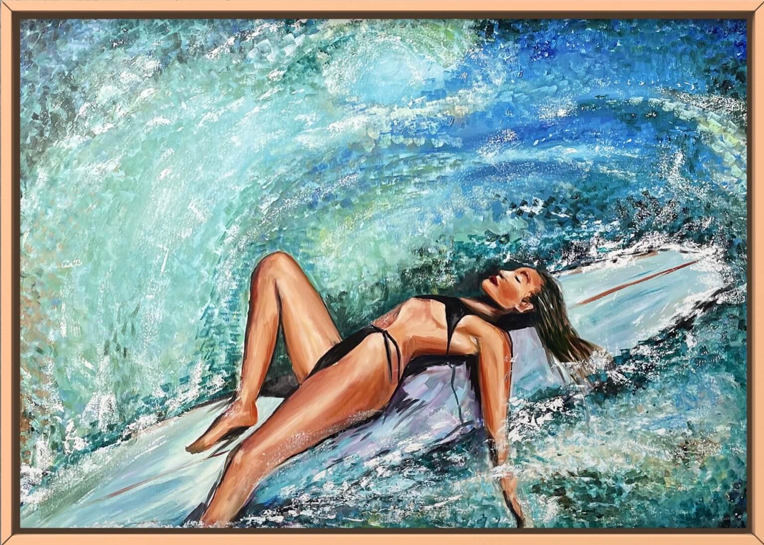 Making Waves V - Sufer Girl - 100x150cm